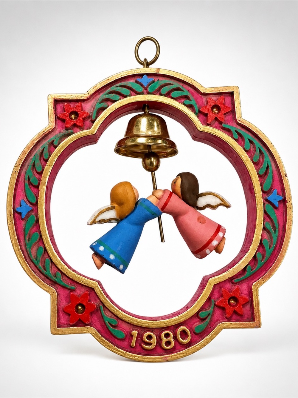 Vintage 1980 Heavenly Sounds Angel Brass Bell Christmas Ornament Tree Trimmer